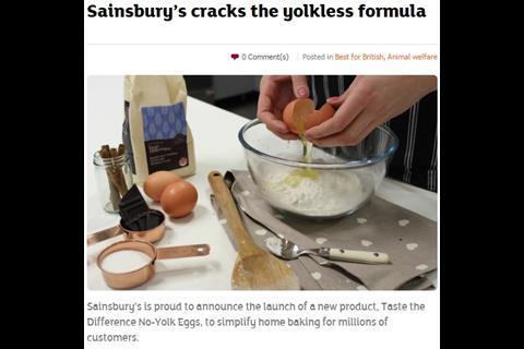 Sainsbury's yolkless egg